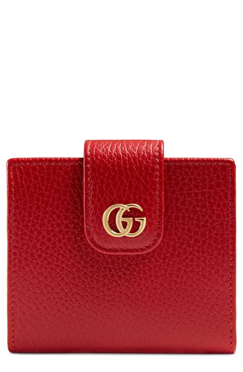 gucci red leather wallet|Gucci leather wallet women.